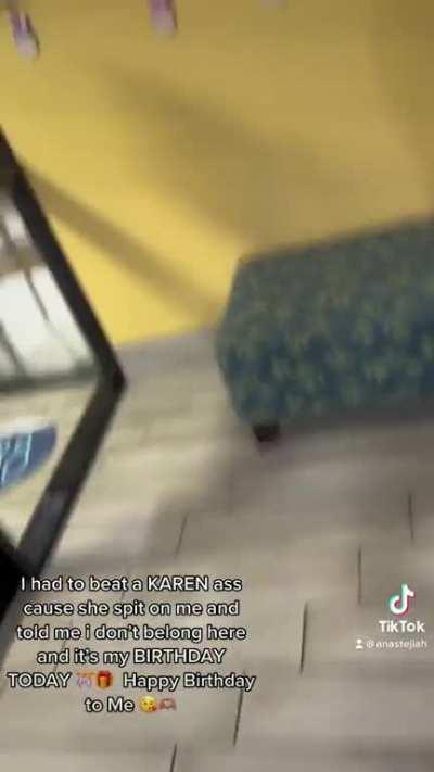 Racist Karen gets pummeled...