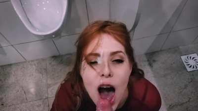 Redhead Bathroom Facial