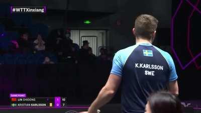 Table Tennis Player's God-Like Reactions to Save the Point