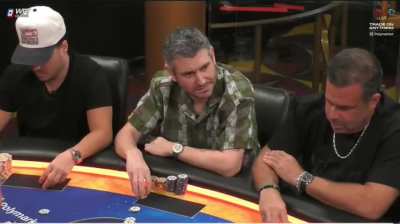 Steiny hyping Ethan up at the poker table