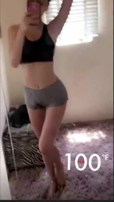 Checking herself out