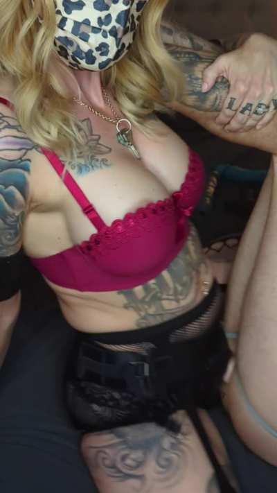 Legs up, and going to work on his hole