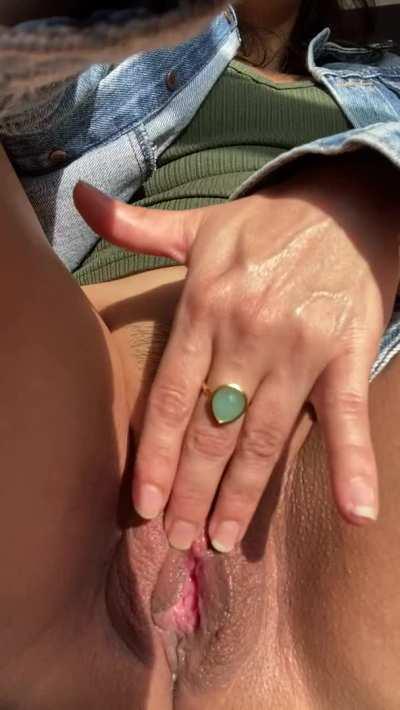 Took a quick break from work to enjoy the warm sunshine on my wet pussy ☀️ Gotta get that vitamin D 😏