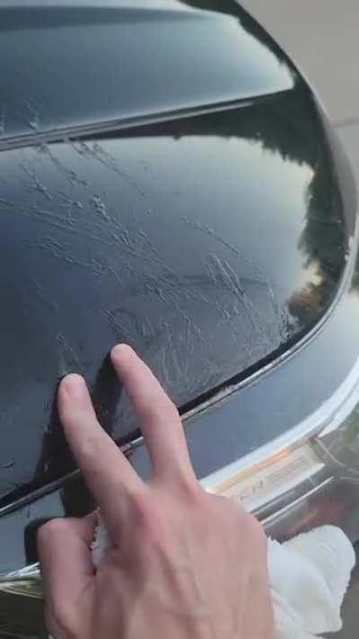 Saw this on my car after leaving the office. I'm struggling to remove it as it is very glue like in consistency. Some people just suck in this world of ours.