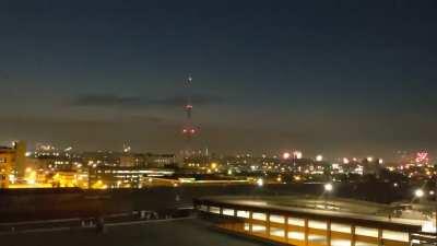 Three minutes of fireworks condensed to 18 seconds -- looking northwest from Downtown. Happy 4th!