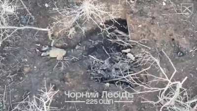 Wounded russian crawls to Ukrainian drone to finish himself off