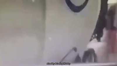 car disappear under truck