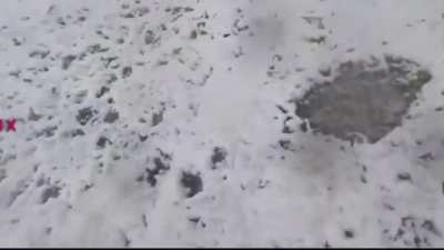 Russians are hit by an FPV drone while recording In their vehicle, a Russian is seen burning from his ass