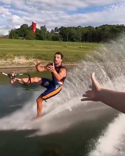 HMRB and toss it to me barefoot skiing on one leg.