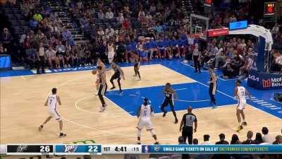 [Highlight] Chet Holmgren doing it all as he blocks Zach Collins, recovers the ball to start the transition offense, and eventually scores inside.