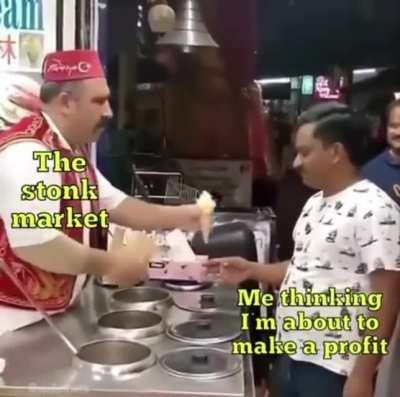 Be like that sometimes… Well. I mean. All the time it be like that… Are you really trading tho if you ain’t in the red making some phat reverse profit? Waiting for the MOASS. HODL