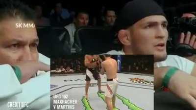 Khabib reacts to Islam makhachev's only loss in mma.