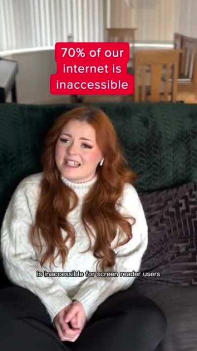 A blind woman’s message to web developers about internet inaccessibility. source: shorturl.at/nvRU7