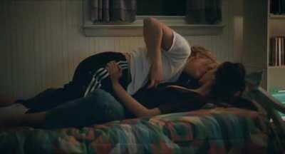 Horny Chloe Moretz making out with and stripping a friend