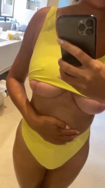 Showing off that post surgery underboob