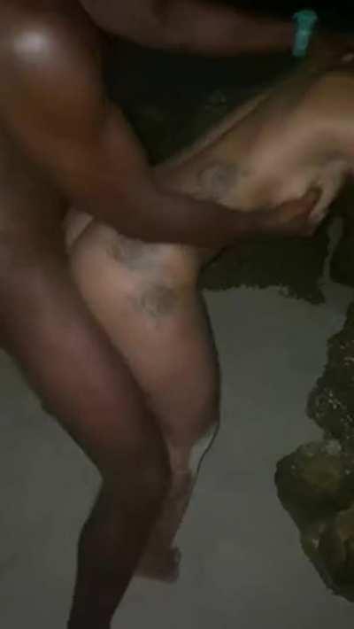 Fucking with several guys in the stone on one private beach!!!