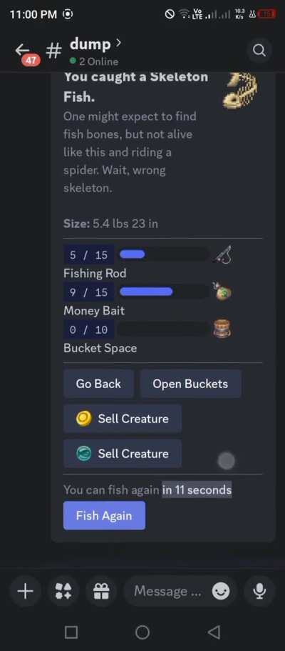 Fish I catch just... Disappears