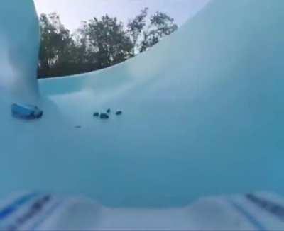 Hotwheels race on a closed waterpark