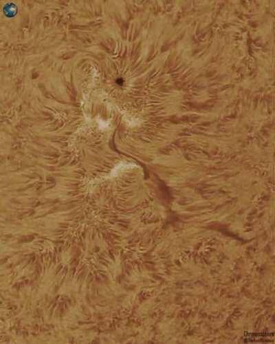 Close-up timelapse of an active region on the Sun right now. [OC]