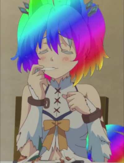 Setsuna with rainbow hair