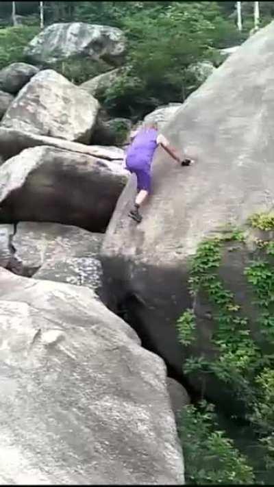 WCGW while climbing a Rock.....