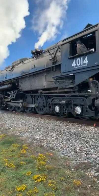 Union Pacific 4014 departing Bryan, TX with 4141 in tow. November 2019