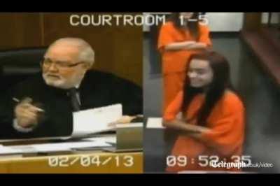 Old one but Gold one: teenager giving judge the finger lands her in jail