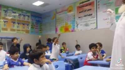 First grade Arab teacher who makes learning Arabic very fun.