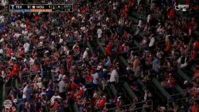Astros fans head for the door after the Texas Rangers take an eight-run lead.