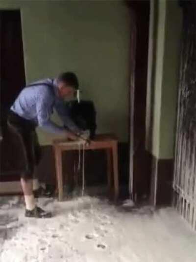 Wrong way to tap a keg