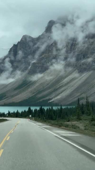 Banff National Park on August 17, 2024. Bow Lake. Icefields Parkway. 