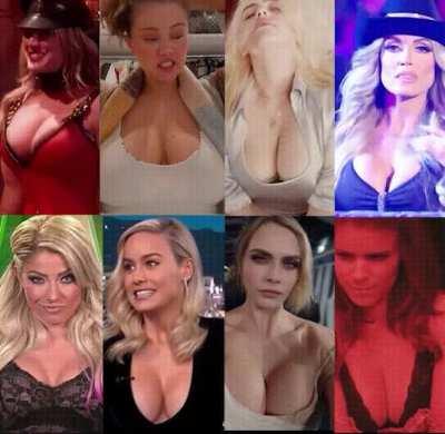Which rack gets you the weakest & also the hardest? - Kaley Cuoco, Selena Gomez, Billie Eilish, Trish Stratus, Alexa Bliss, Brie Larson, Cara Delevingne, Kate Mara