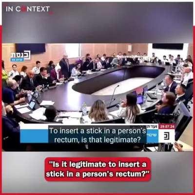 Israeli politicians debate the right to rape prisoners held without charges (07/06/2024)