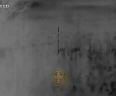 Russian soldier peeks out of cover, right into a Ukrainian sniper