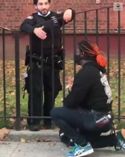 Cat gets saved from a burning apartment building in Harlem, NYC