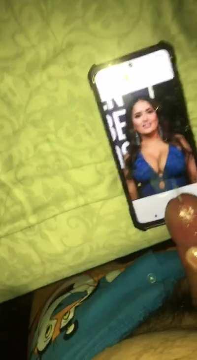 Just finished my night worship on mommy salma's huge milkers and my load went all over