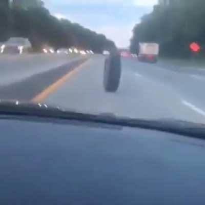 Car tire running out of control...!!!