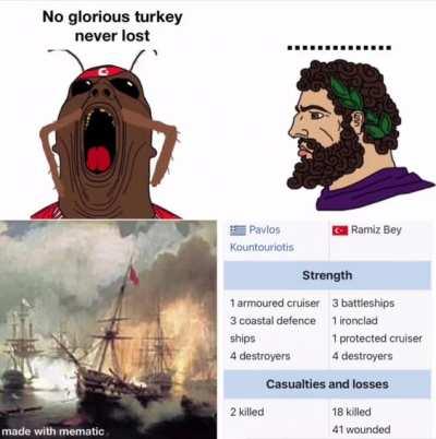 Glorious Hellas never lost a battle in sea, swim Turks 🌊🏊‍♂️