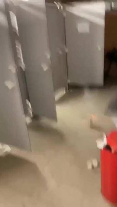 Trying to light a firework in a bathroom