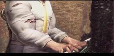 Elegant ARMSTRONG playing piano.