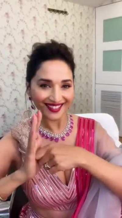 Madhuri Dixit showing deep cleavage