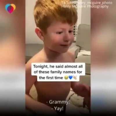 5-year-old Micah has non-verbal autism, but he just started speaking – and each time he says one of his family members' names, he celebrates