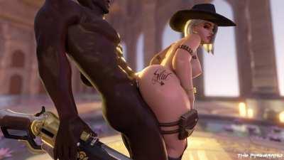 Ashe Taking a Big Dick (The Firebrand)[Overwatch]