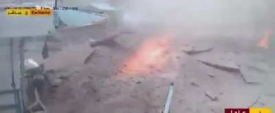 CCTV footage of Israeli air strikes in Gaza Strip