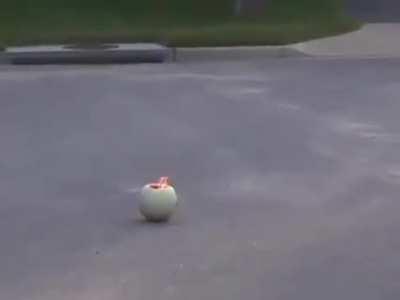 Smashing a gasoline filled melon.