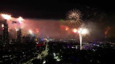 Fireworks from above