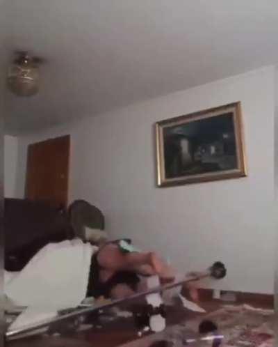 HMC while I show Mom my mad pole dancing moves!