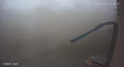 Warehouse in Odessa is hit.