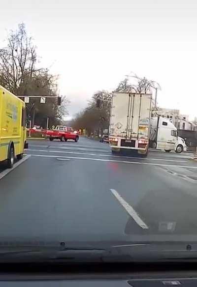 Truck driver does something that is totally not awesome...witness disagrees.