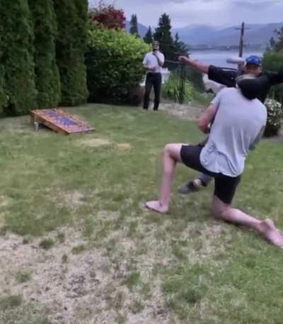 Practicing backyard martial arts